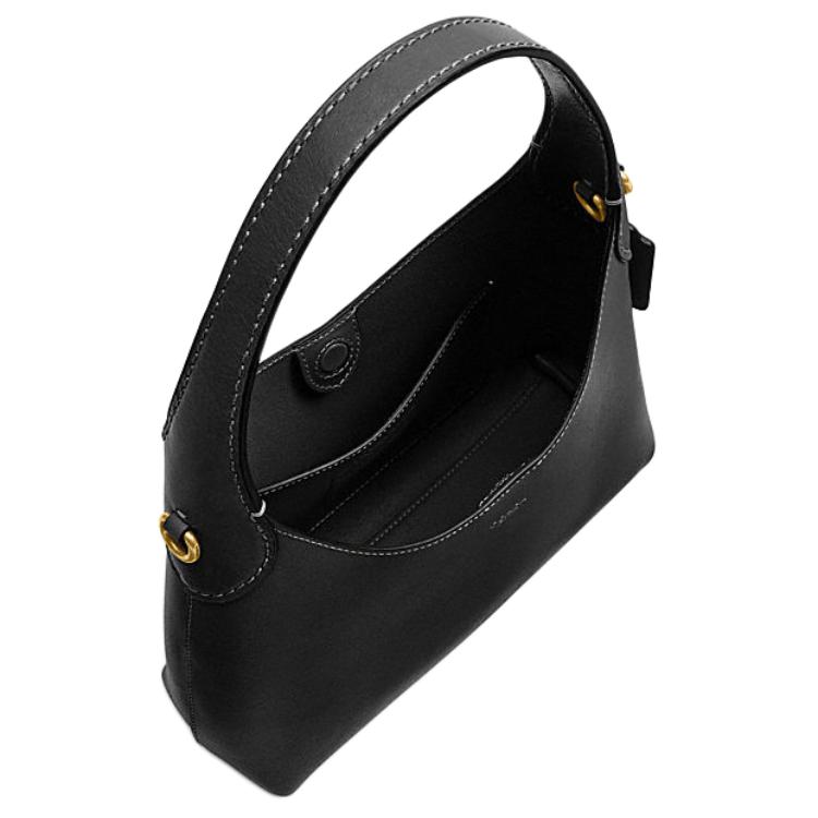 Coach Brooklyn 23 Logo Magnetic Closure Leather Tote Shoulder Bag Medium Women Handbags Black CW614-B4BK