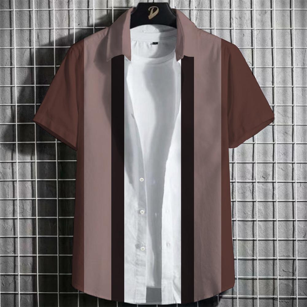 Men's Striped Shirt, Floral 3d Print Shirt, Casual Shorts, Sleeve Tops, Beach Party Shirts, Mens Hawaiian Shirt, Loose Fitting Clothes 2025