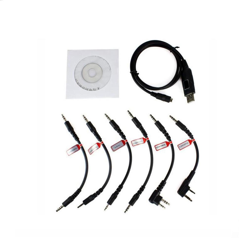 6 In 1 USB Programming Cable + CD For Baofeng ICOM Kenwood Motorola Yaesu Radio