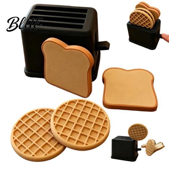 Toaster Desk Decoration Stress Relief Catapult Toy with Bread & Waffle Toy Accessories 3D Printed Food Ejector Toaster Decompression Gadget