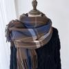 Plaid Scarf Women's Winter Warm Imitation Cashmere Fringed Shawl Dual-purpose Scarf Windproof & Warm, Multi-Color Options for Casual Outings, Office