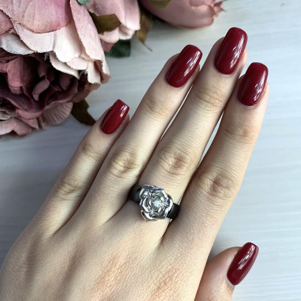 Серебряное кольцо с керамикой, вес изделия 5,68 гр (1540206)