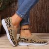 Women's Leopard Print Knit Running Shoes - Soft, Breathable, Lightweight Slip-On Sneakers with EVA Sole for Casual & Active Wear, Casual Sneakers