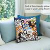 Cute Cartoon B-BlueyES Pillow Case Short Plush Double-sided Print Square Throw Pillow Covers Sofa Home Cushion Decor