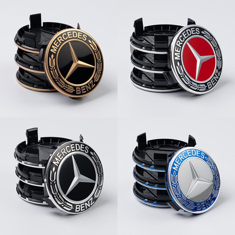 For Mercedes Benz 75MM Car Styling Wheel Center Covers Hub Caps Replacement for Mercedes Benz W211 W203 W204 W210 W124 AMG W202 VA1