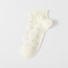 Female Summer Cotton Stripe Breathable Small Fresh Lace Bubble Mouth Boat Socks
