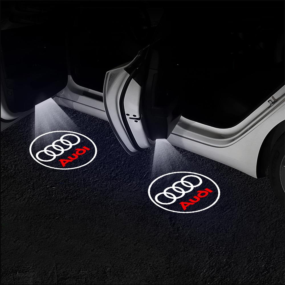 For Audi C5 1/2pcs LED Car Door Welcome Light Laser Projector Logo Light For Audi Sline RS QUATTRO A3 A4 A5 A6 b6 b7 b9 8p 8v b8 c7 S8 TT S5