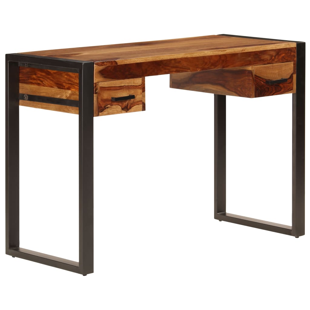 Desk with 2 Drawers 110x50x77 cm Solid Acacia Wood