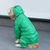 Cartoon Dog Raincoat with Hood Funny Shape Adjustable 3D Frog Pet Poncho Full-Coverage Transparent Hat Four Legs Dog Costume
