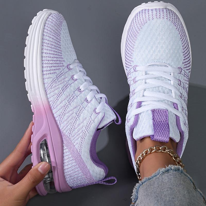 Fashion Purple Sport Shoes Women Running Shoes Breathable Air Cushion Mesh Sneakers Anti-slip Gym Trainers Jogging Athletic Shoes Big 42