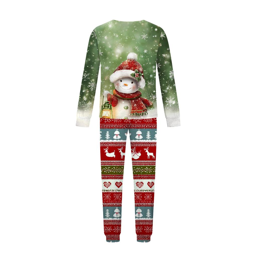 Family Matching Print Sets Pajamas Loungewear Outfits Family Matching Long Sleeve Tops+Pants Set