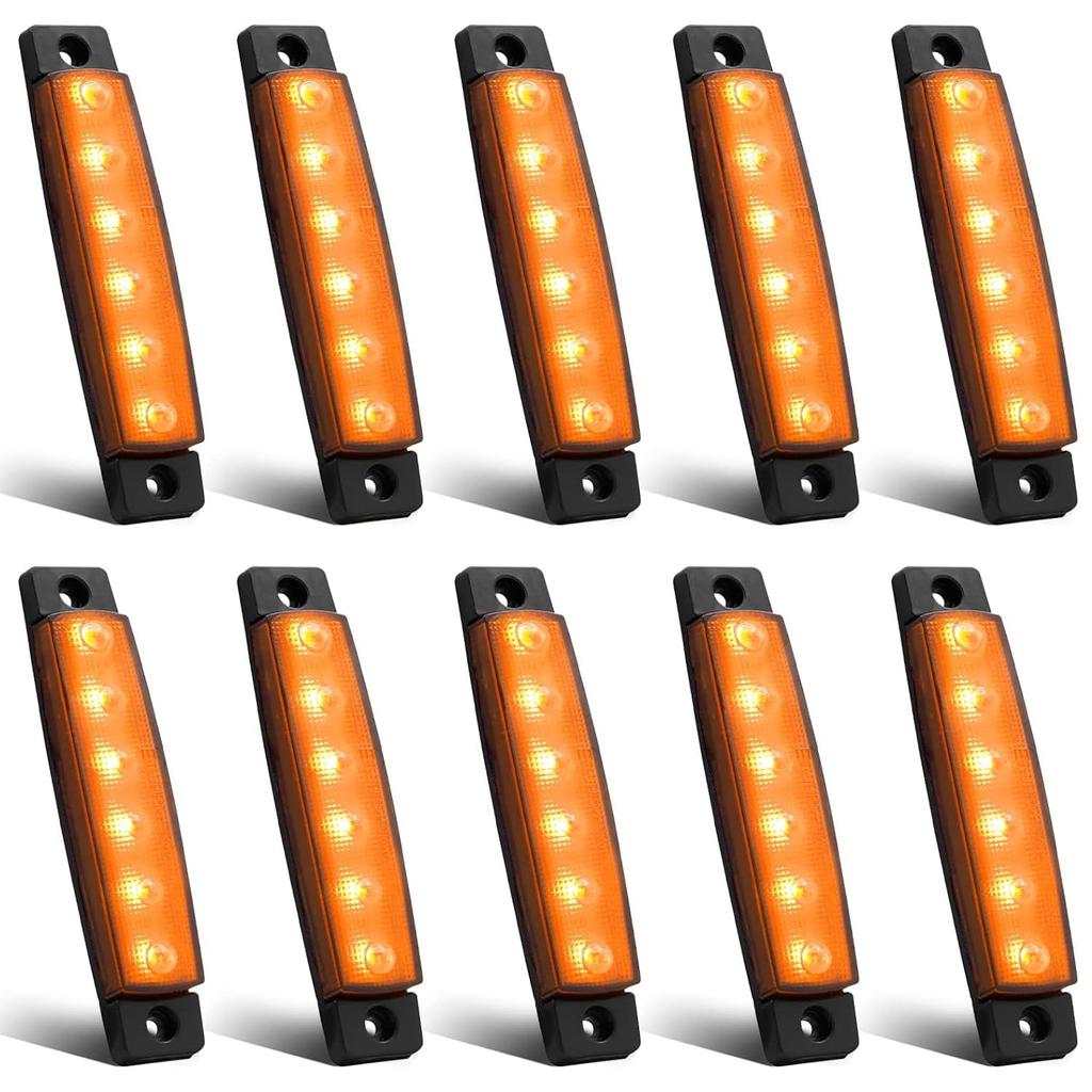 X-STYLE Side Marker LED 24V Yellow 6 Row Side Marker Lamp for Truck