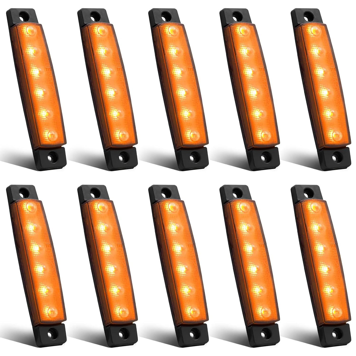 

X-STYLE Side Marker LED 24V Yellow 6 Row Side Marker Lamp for Truck 12V-24V жёлтый