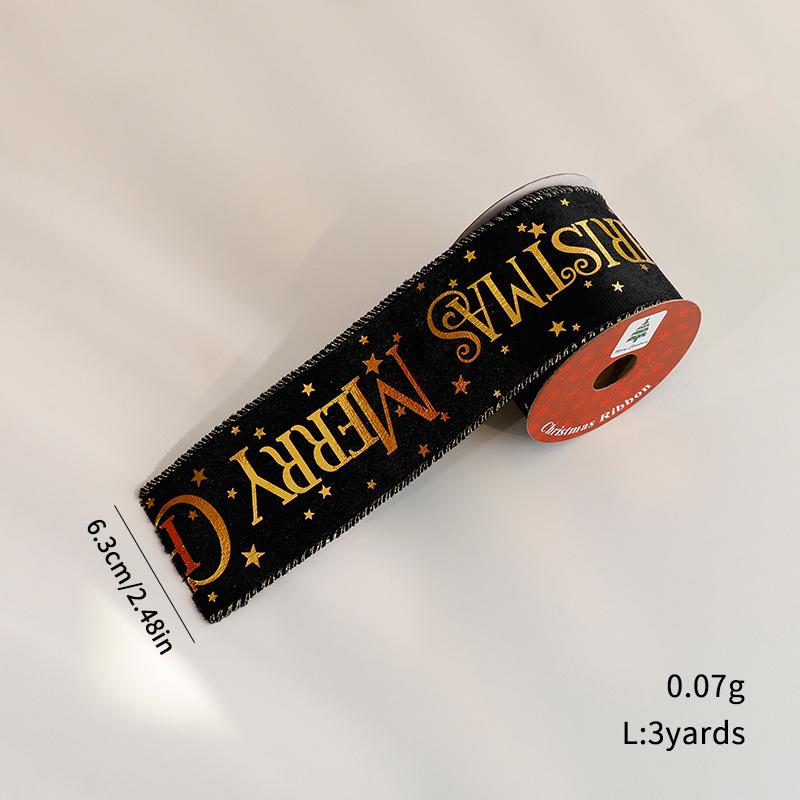 Gold Foil Webbing Ribbon for Christmas Decorations and Gift Wrapping Satin. Ribbon