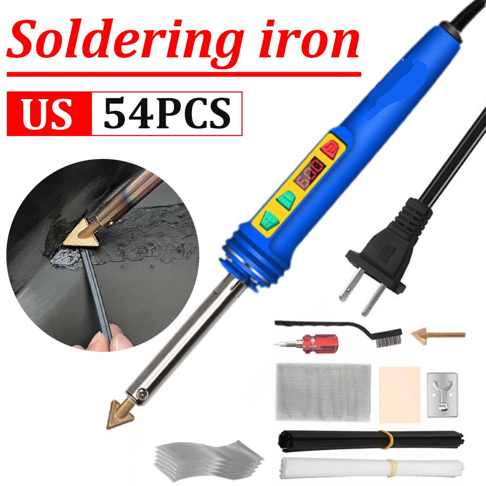 

100W Temperature Control Plastic Welding Kit PVC Car Bumper Repair Electric Soldering Iron Fast Heating Leather Ironing Tool