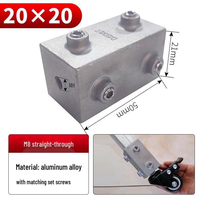 Galvanized Aluminum Alloy Square Tube Connector Fastener Joint, 20/25/30mm