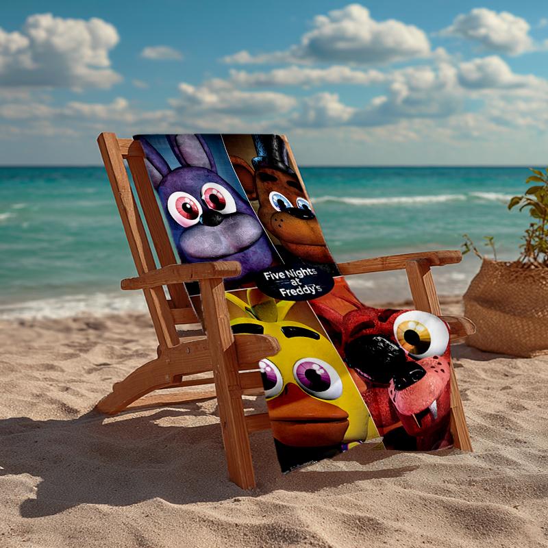 Ultra-Soft Beach Towel with Freddy Theme,Ideal for Pool - Camping, Diving - Perfect Travel Essential, Vibrant Beach Towel.