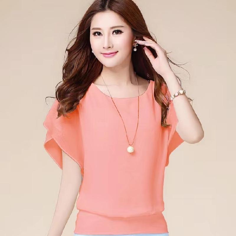 Women Blouse Chiffon Batwing Shirts Summer Casual Loose Tops