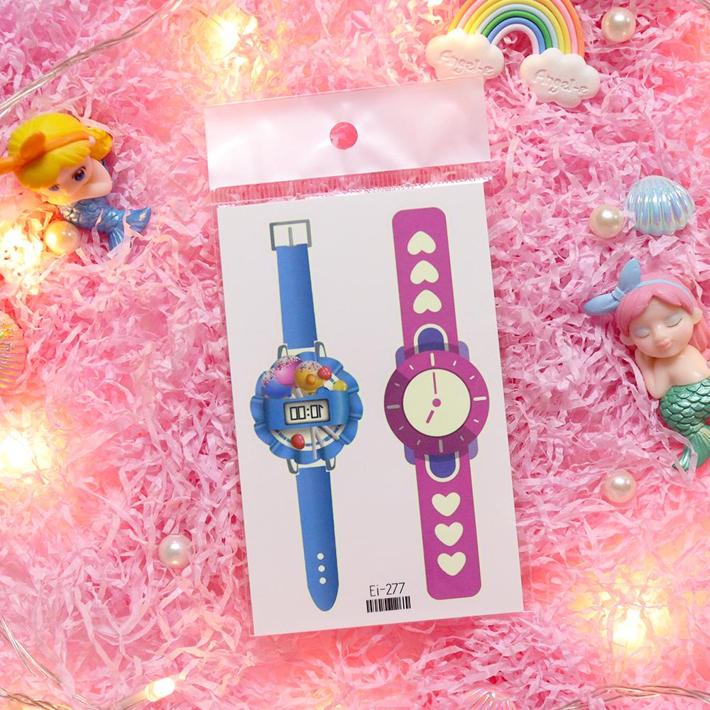 1 Sheet Girls Watertransfer Stickers Luminous Fake Tattoos Watch Tattoo Stickers Waterproof But Easy Remove Tattoos