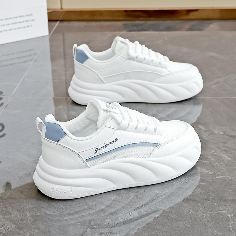 

Белые туфли на толстой подошве для женщин Новые летние студенческие универсальные спортивные туфли Легкие сетчатые дышащие повседневные туфли 40