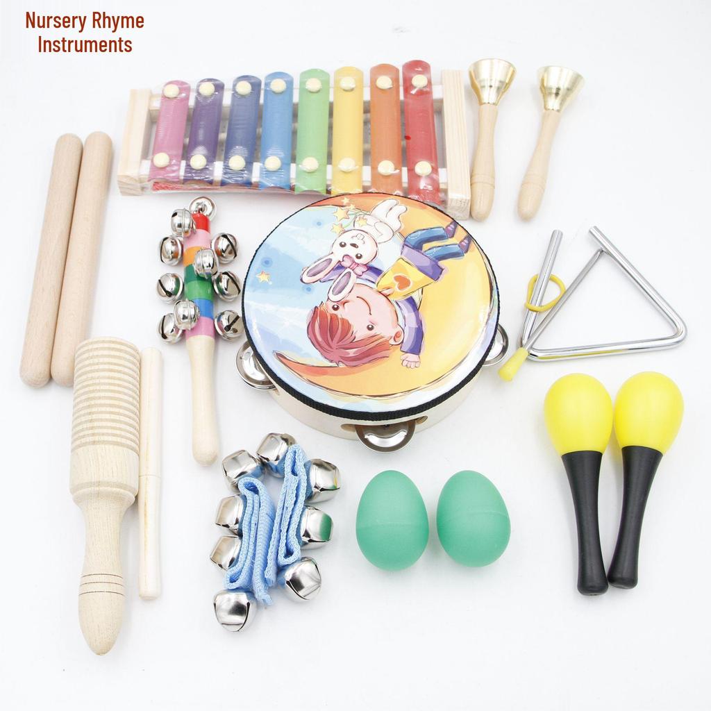 10-Piece Orff Percussion Instrument Set for Kids