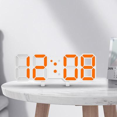 8028 LED Digital Alarm Clock: 3D Wall Clock with Indoor Temperature Display for Living Room