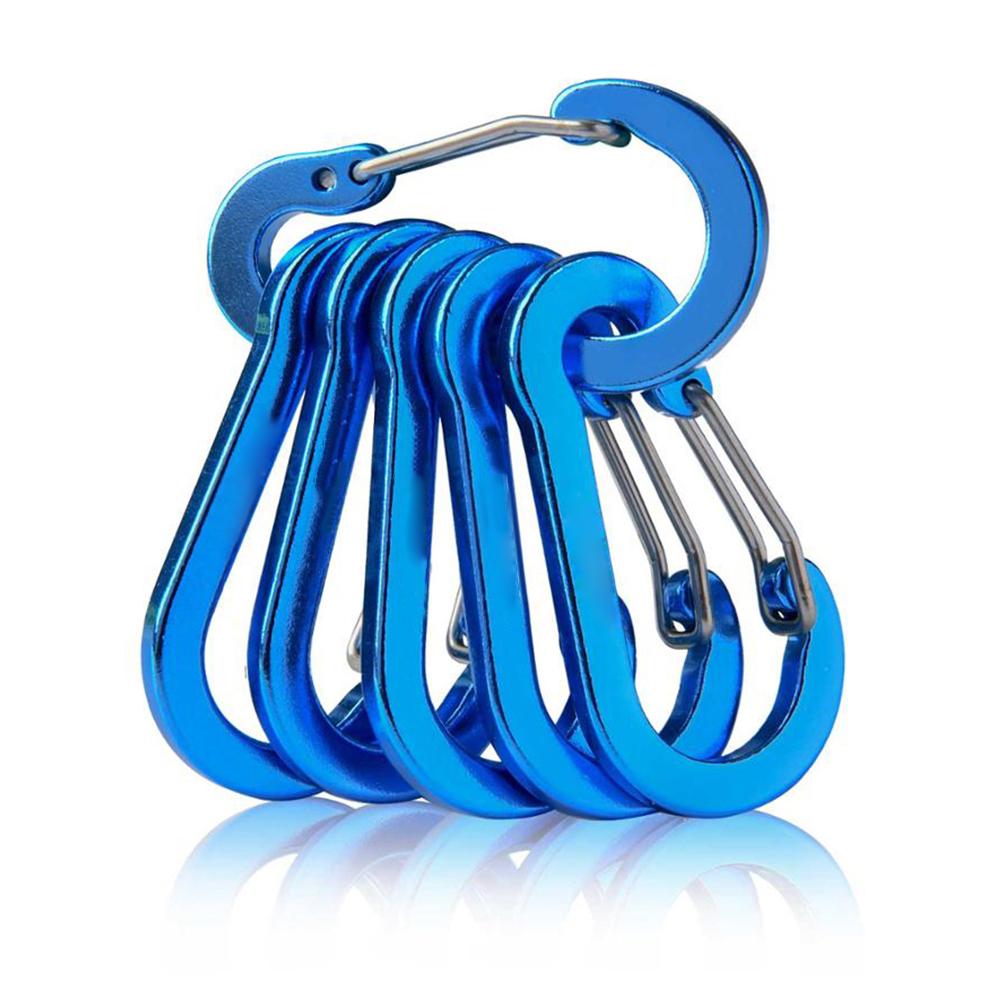 6pcs Carabiner Clip Aluminum Alloy Keychain Lock Buckle Snap D-Ring Clip Outdoor Backpack Camping Multi Tool Fishing Hiking Hook