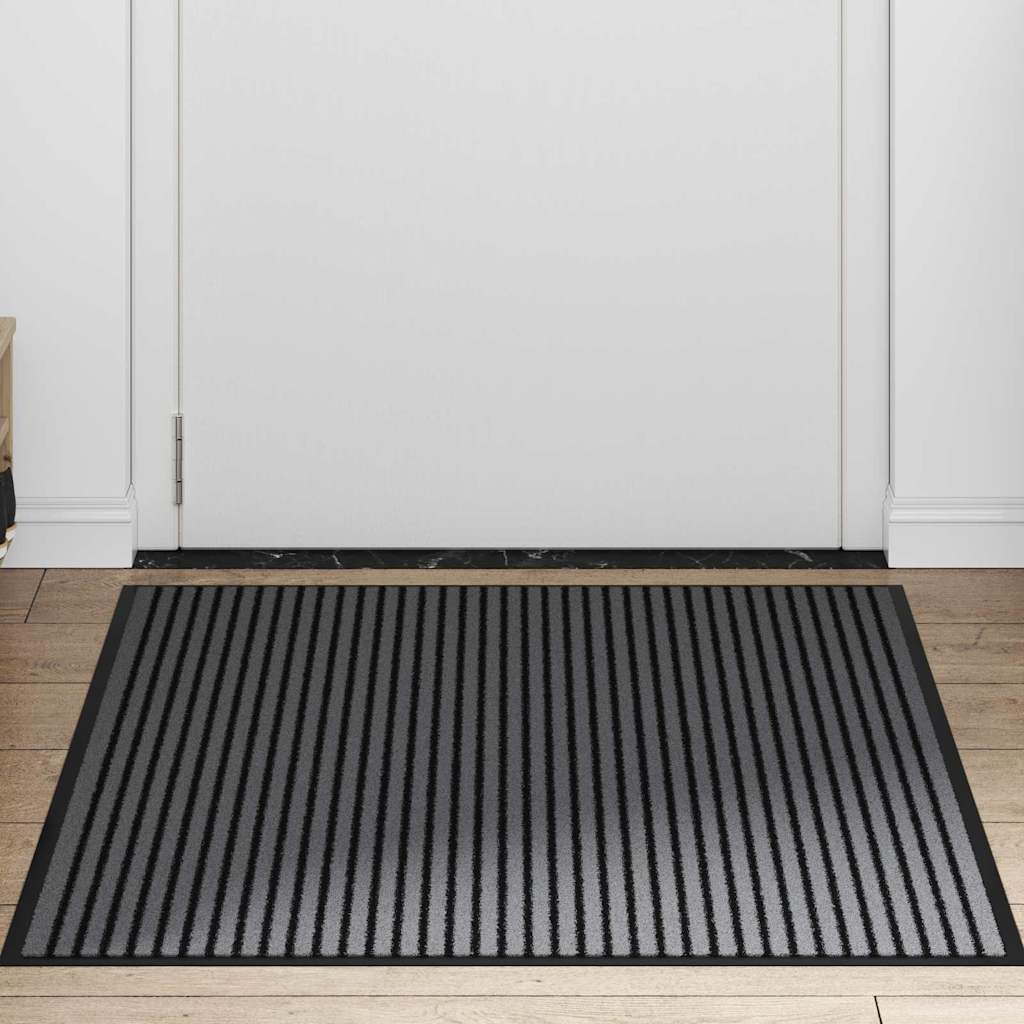 Black Doormat 80 X 120 Cm Polypropylene