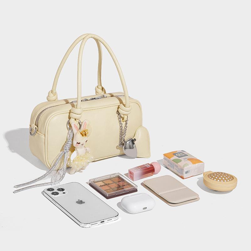 Niche Design Bowling Bag for Women 2025 New Fashion Retro Handbag Single Shoulder Crossbody Boston Bag