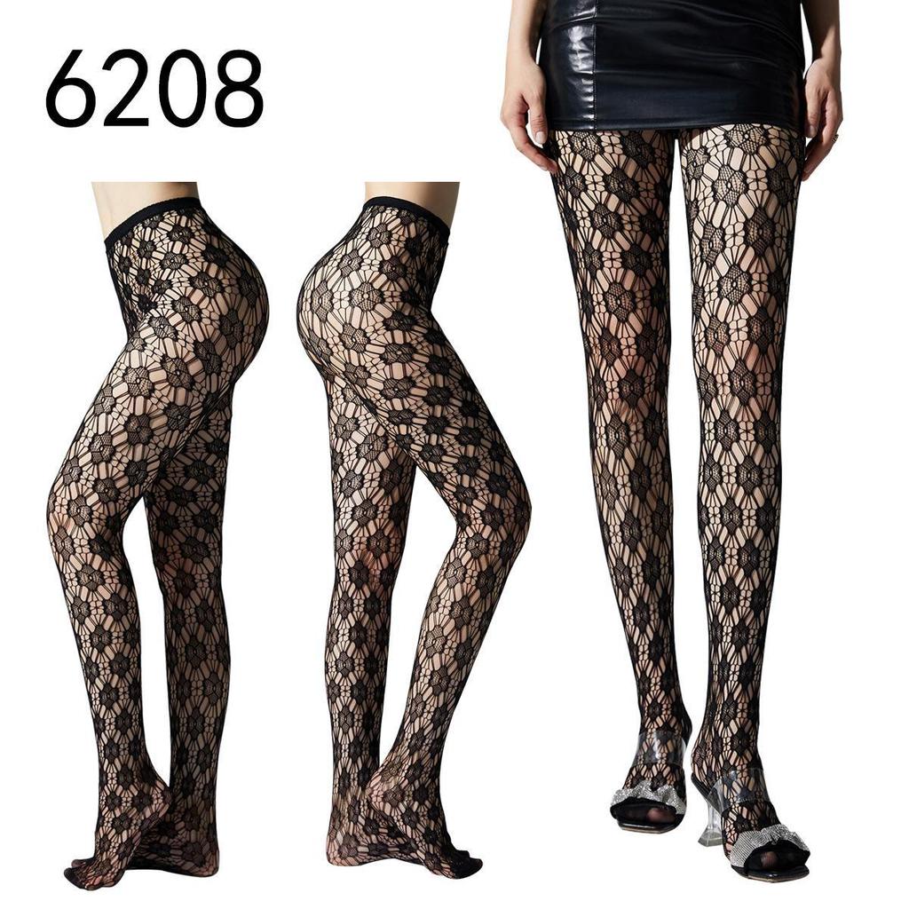 "Gothic Spider Web Jacquard Stockings - Halloween Style"