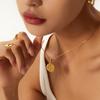 French Vintage Coin Pendant Necklace Minimalist Versatile Women's Jewelry Chain For Sweaters