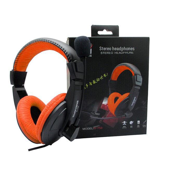 

Ігрова стереогарнітура G750, дротова 3,5 мм, потужний бас, сумісна з ноутбуком 3.5 double plug with color box помаранчевий