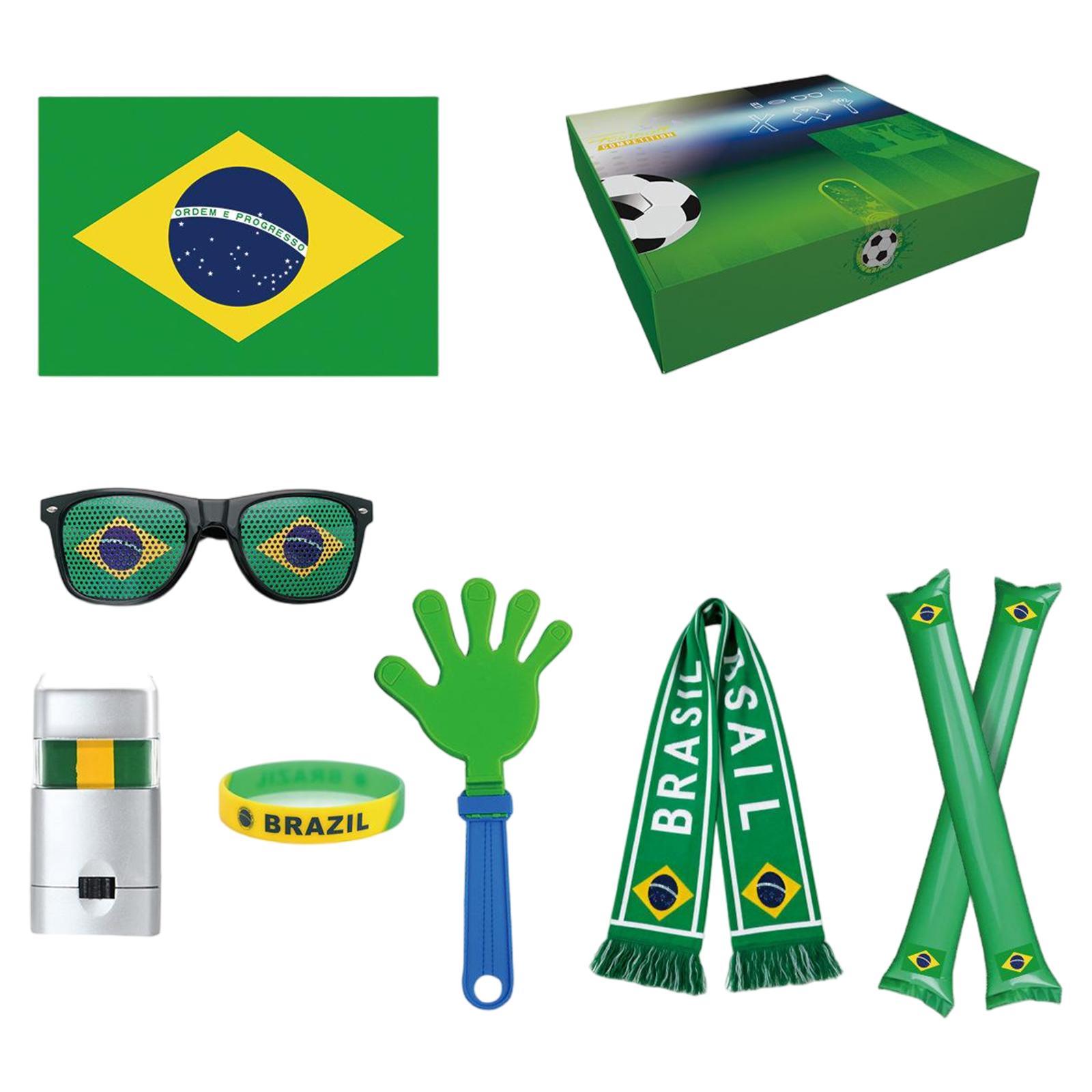 

Football Fan Set: Flags, Glasses, Clappers, Face Paint, And Cheering Props One Size