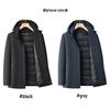 Men's Winter Hooded Jacket with Detachable Goose Down Liner - Warm Casual Outerwear for Middle-aged Dads