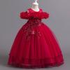 Cross-Border Girls' One-Shoulder Formal Dress - Princess Wedding Flower Girl Gown for Birthdays & Performances