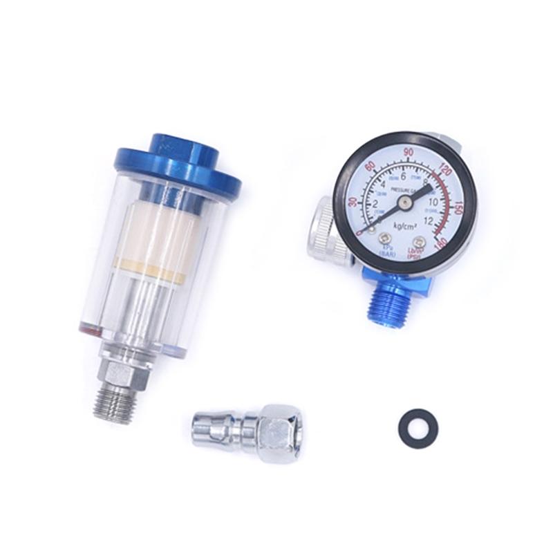 Pneumatic Tools In-line Oil Water TrapFilterSeparator Air Adjusting Regulator with Pressure Gauges Water TrapFilter