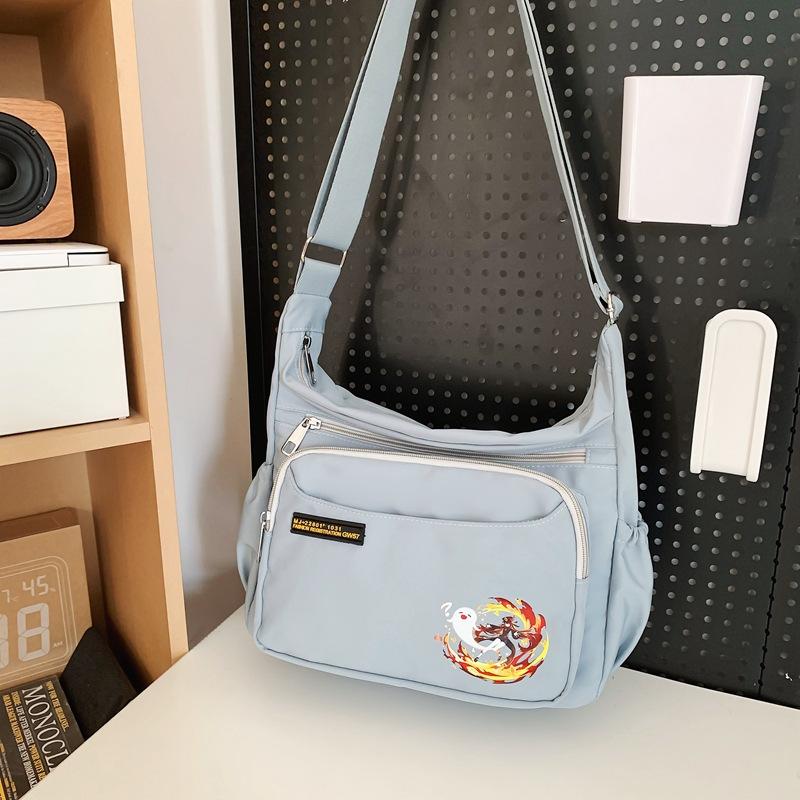 

Stylish and simple large-capacity messenger bag nylon casual versatile couple backpack student commuting shoulder bag tide single package