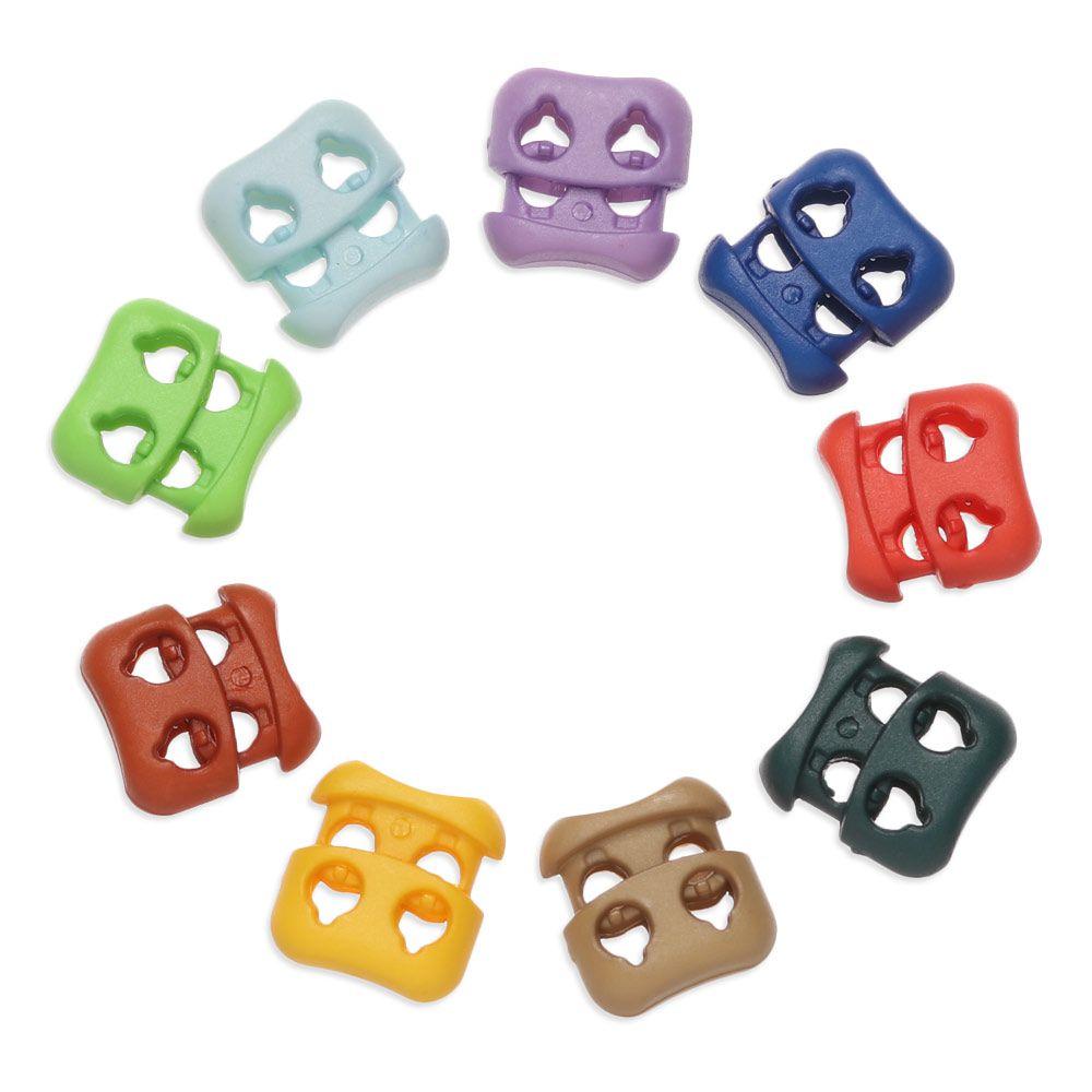 4mm Double Hole Sportswear Accessories Apparel Shoelace Buckle Stopper Cord Lock Bean Toggle Clip