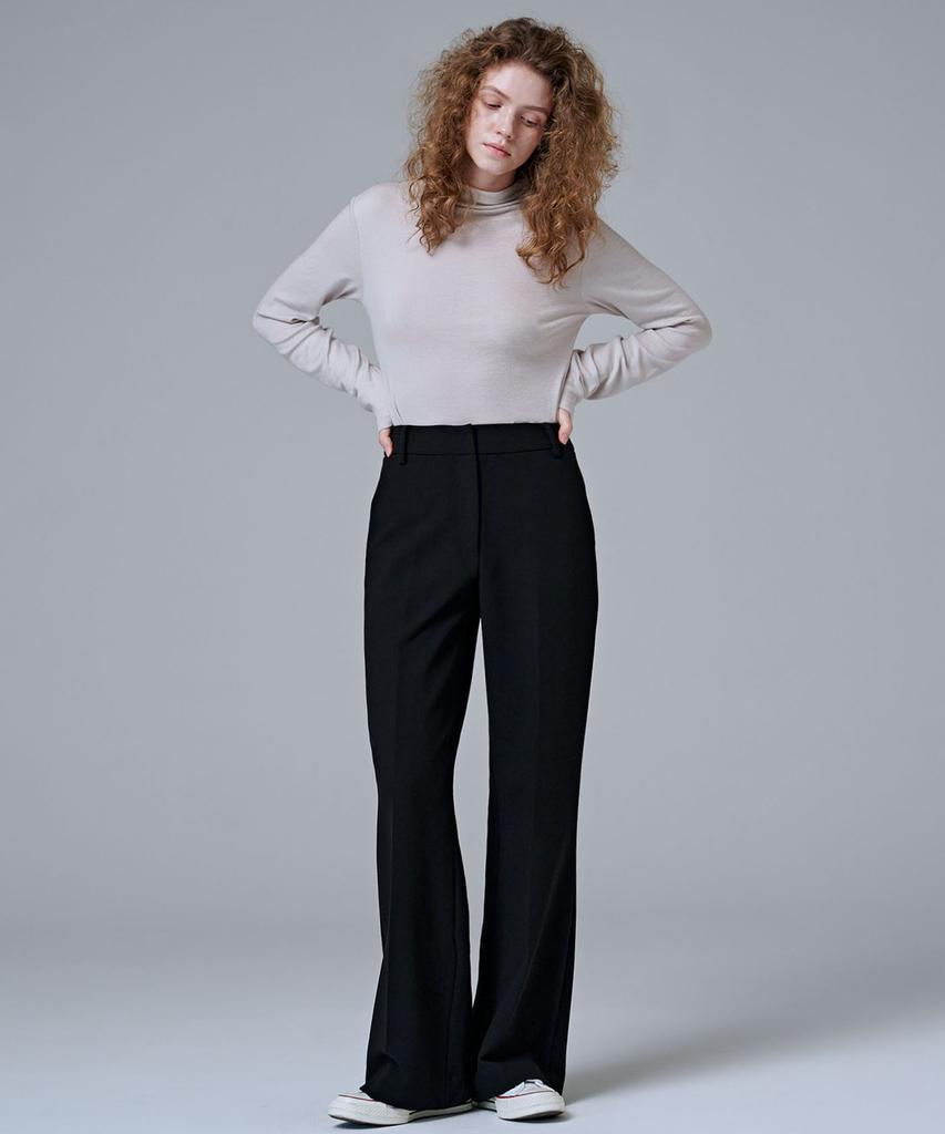 MALOUPE 2164 Stretch Flare Pants (Black)