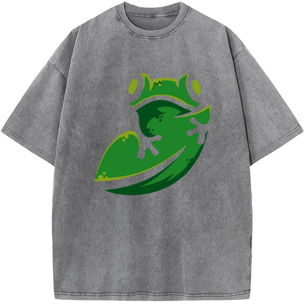 Green Frog Men's Short-Sleeved T-shirt Men Women Casual Fashion Oversized T-shirt Vintage Colored Mens T-shirts