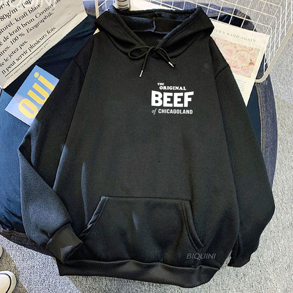 The Bear TV Series Graphic Hoodies The Original Beef of Chicagoland Letter Printing Sweatshirts Long Sleeve Winter Pullovers