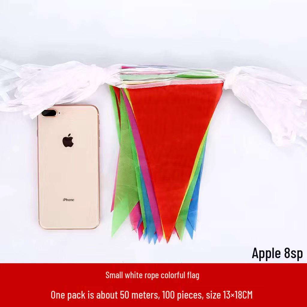 Five-Color Outdoor Festival & Wedding String Flags with Thick Nylon Rope
