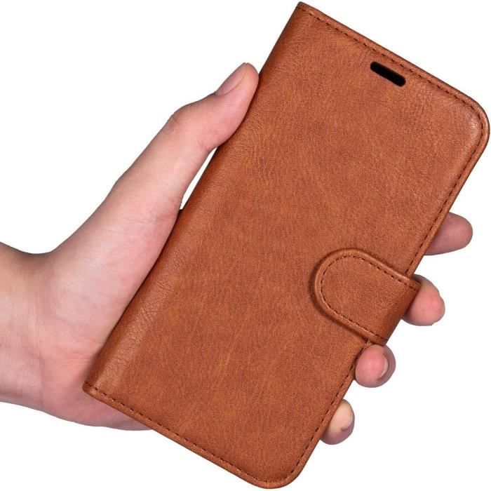Coque de protection - BOOLING - pour Samsung Galaxy S24 FE - Cuir synthétique - Protection 360° - Compartiments cartes