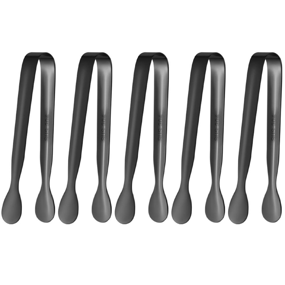 5Pcs Mini Sugar Tongs Stainless Steel 4.3Inch Ice Cube Clips Foods BBQ Clips for Tea Party Coffee Bar