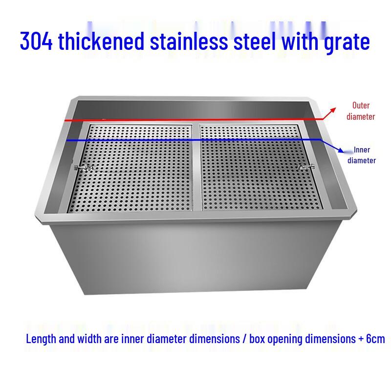 JPHZNB Rectangular 304 Stainless Steel Soaking Tank Trolley