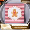 Red Striped Gingerbread Man Party Napkin for Festive Decor