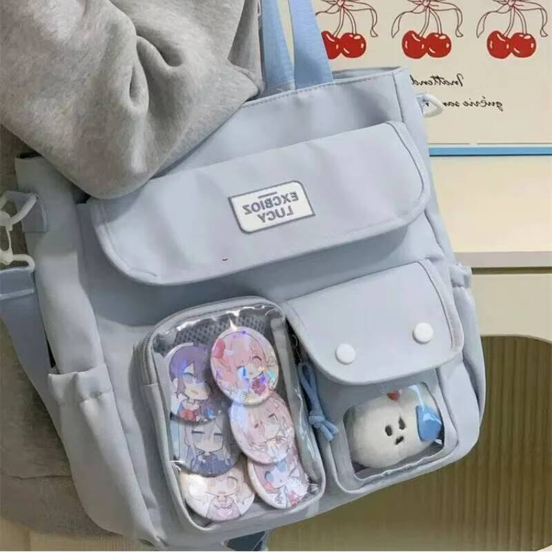 New Y2K Cute Ita Bag Large Capacity Shoulder Bag Messenger Bag Lolita Girls Transparent Crossbody Bag DIY Display Casual Handbag