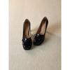 First encounter season black bow thick heel not tired feet high heels Mary Jane waterproof table banquet shoes