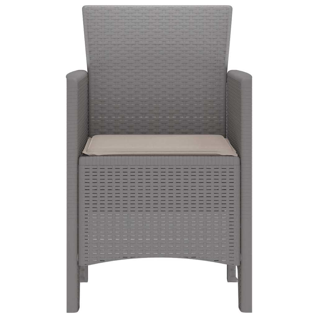 Garden Chair 2 Pcs Light Grey 53 X 49 X 85 Cm Polypropylene