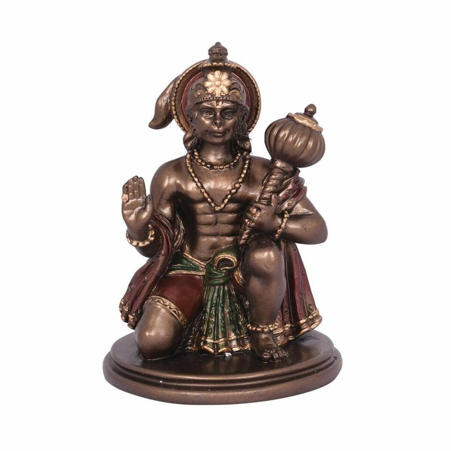 Cold Cast Resin Hanuman Ji Showpiece Antique Decor Bajrang Bali Statue - 3 Inch